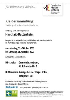 Kleidersammlung der deutschen Kleiderstiftung